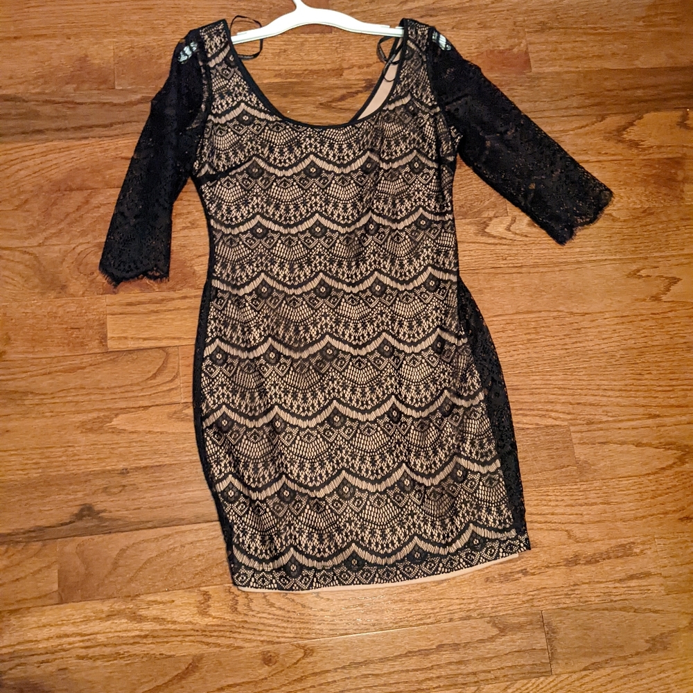 Guess size 10 black lace mini dress